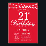 21st Birthday Invitation Red<br><div class="desc">21st Birthday Invitation with String Lights. Red Background. 13th 15th 16th 18th 20th 21st 30th 40th 50th 60th 70th 80th 90th 100th,  Any age. For further customisation,  please click the "Customise it" button and use our design tool to modify this template.</div>