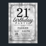 21st Birthday Invitation Silver Glitter<br><div class="desc">21st Birthday Invitation with Silver String Lights with Silver Glitter Background. Silver Birthday. Adult Birthday. Men or Women Bday Invite. 13th 15th 16th 18th 20th 21st 30th 40th 50th 60th 70th 80th 90th 100th, Any age. For further customisation, please click the "Customise it" button and use our design tool to...</div>