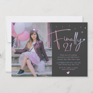 21st Birthday Invitation With Photo