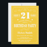 21st Birthday Invitation Yellow and White<br><div class="desc">21st Birthday Invitation Yellow and White Typography. Yellow and White Background. Adult Birthday. Male Men or Women Birthday. Kids Boy or Girl Lady Teen Teenage Bday Invite. 13th 15th 16th 18th 20th 21st 30th 40th 50th 60th 70th 80th 90th 100th. Any Age. For further customisation, please click the "Customise it"...</div>
