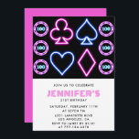 21st birthday invitations Casino theme Poker Girl<br><div class="desc">21st birthday invitations Casino theme Poker Girl</div>