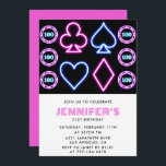 21st birthday invitations Casino theme Poker Girl<br><div class="desc">21st birthday invitations Casino theme Poker Girl</div>