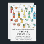 21st birthday invitations Cocktail Contemporary<br><div class="desc">21st birthday invitations Cocktail Contemporary</div>