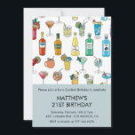 21st birthday invitations Cocktail Contemporary<br><div class="desc">21st birthday invitations Cocktail Contemporary</div>