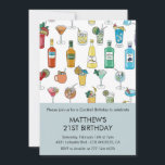 21st birthday invitations Cocktail Contemporary<br><div class="desc">21st birthday invitations Cocktail Contemporary</div>