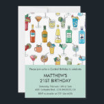 21st birthday invitations Cocktail Contemporary<br><div class="desc">21st birthday invitations Cocktail Contemporary</div>