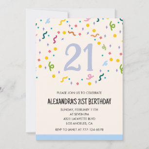 21st birthday invitations Confetti