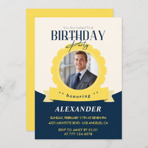 21st birthday invitations Men Badge Photo