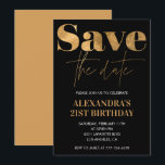 21st birthday invitations Save the date Black Gold<br><div class="desc">21st birthday invitations Save the date Black Gold</div>