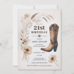 21st Birthday Invite Cowgirl<br><div class="desc">Celebrate your big day in Western style with our 21st birthday invitation! Saddle up for a rustic and charming birthday bash with our cowgirl and cowboy boots themed invites that perfectly capture the essence of a country western party. Whether you're a fan of line dancing or simply love the country...</div>