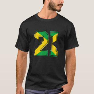 21st Birthday Jamaican 21 Years Old Number 21 Jama T-Shirt