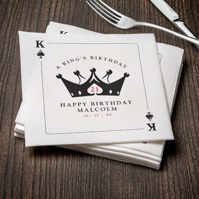 21st Birthday King of Spades Casino Poker Card Napkin (21st Birthday King of Spades Casino Poker Card Napkins
)