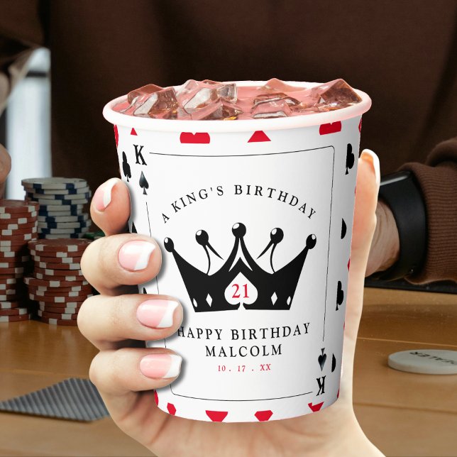 21st Birthday King of Spades Casino Poker Card Paper Cups (21st Birthday King of Spades Casino Poker Card Paper Cups
)