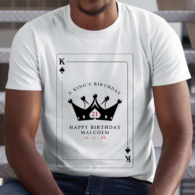 21st Birthday King of Spades Casino Poker Card T-Shirt (21st birthday king of spades shirt for men)