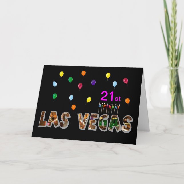 21st Birthday Las Vegas Card (Front)