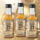 21st Birthday Leopard Mini Gold Custom Liquor Bottle Label<br><div class="desc">Celebrate turning 21 with this elegant faux gold foil over a wild leopard animal print pattern mini liquor bottle label. CHANGE the wording for your occasion. MATCHING items in our store.</div>