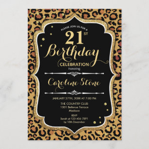 21st Birthday - Leopard Print Invitation