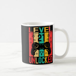 21st Birthday Level 21 Unlocked Gamer Funny Birthd Coffee Mug