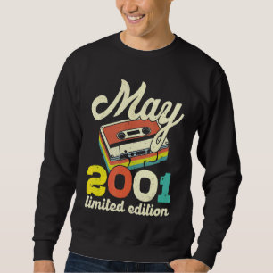 21st Birthday May 2001 Vintage Cassette Sweatshirt