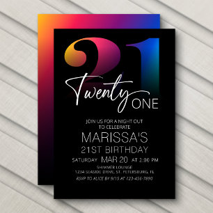 21st Birthday Modern Invitation