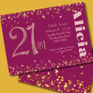 21st Birthday, modern simple typography, twentyone Invitation
