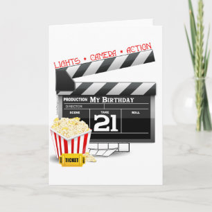 21st Birthday Movie Party Card