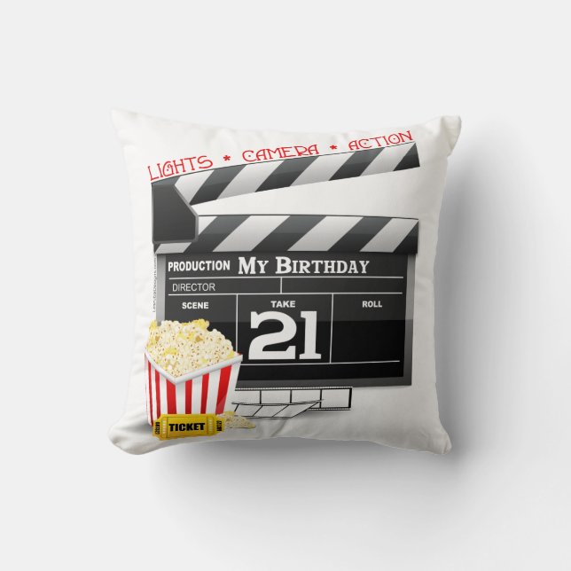 21st Birthday Movie Party Cushion (Front)