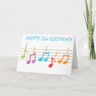**21st  BIRTHDAY** MUSICAL NOTES BIRTHDAY WISHES