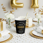 21st Birthday Name 2005 Black Gold Elegant Chic Paper Cups<br><div class="desc">Sophisticated 21st Birthday Unique Black & Gold Party Paper Cups. Celebrating a milestone birthday should be a memorable experience, and what better way to ensure that than with our sophisticated black and gold 21st Birthday Party Paper Cups? Designed in sleek black with an elegant gold highlight, these cups are printed...</div>