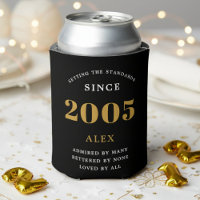 21st Birthday Name 2006 Black Gold Elegant Chic