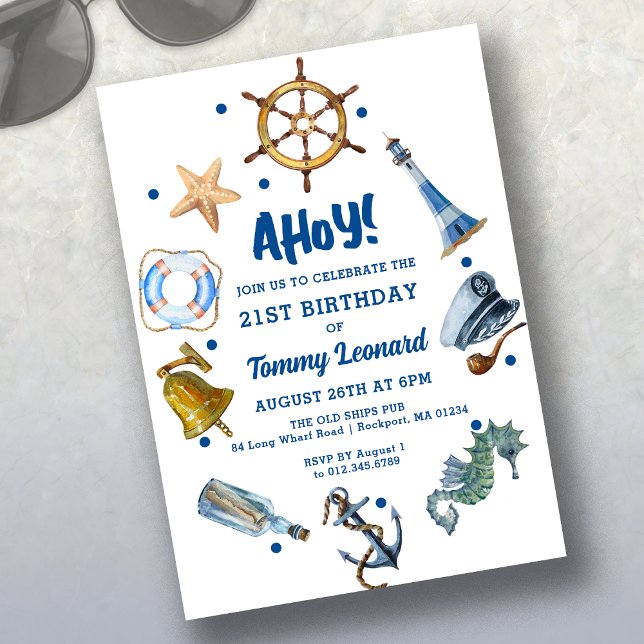 21st Birthday Nautical Summer 2024 Invitation (Creator Uploaded)