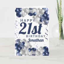21st Birthday Navy Blue Balloons
