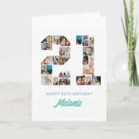 21st Birthday Number 21 Photo Collage Personalised
