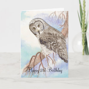 21st Birthday Owl Card