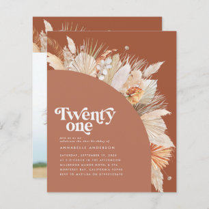 21st birthday pampas grass terracotta arch budget