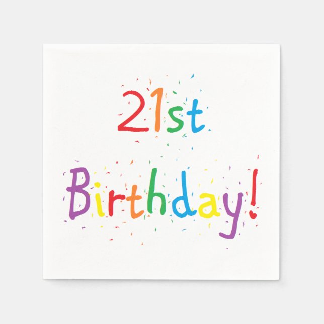 "21st Birthday" Paper Napkins (Front)