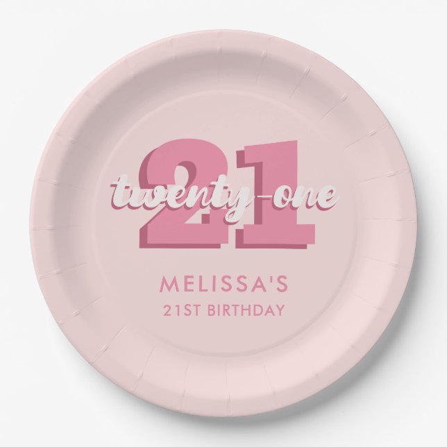 21st Birthday Paper Plate (Front)