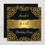 21st birthday Party Black Gold Invitation<br><div class="desc">21st birthday Party Black Gold birthday parties , birthday , all parties , womans birthday party , 21st birthday party , black gold , fabulous at 50 , birthday party , 30th , 40th , 50th , 60th , parties , events , formal , cocktail , celebration , announcements ,...</div>