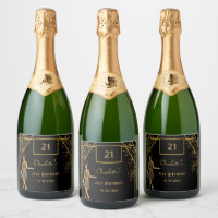 21st Birthday party black gold retro art deco