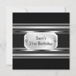 21st Birthday Party Black Metal Silver Mans Mens Invitation<br><div class="desc">21st Birthday Party Black Metal Silver Mans Mens. Mens Elegant Classy All Occasion  Party birthday invites Template 18th,  25th,  30th,  35th,  40th,  45th,  50th,  60th, </div>