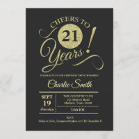 21st Birthday Party - Chalkboard Gold
