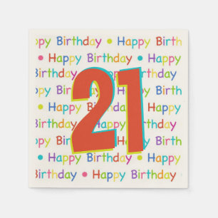 21st Birthday Party Customisable Age Napkin