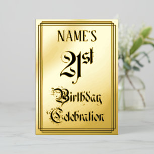 21st Birthday Party — Elegant Script + Custom Name