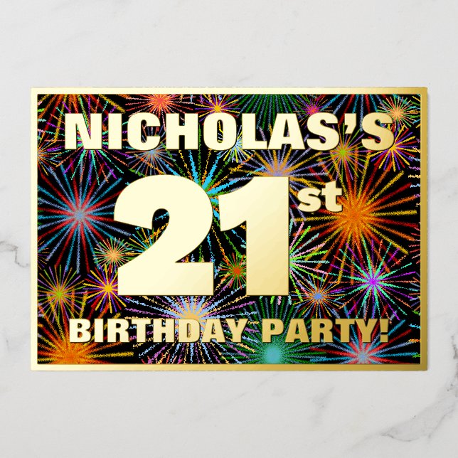 21st Birthday Party — Fun, Colourful Fireworks Loo (Front)