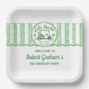 21st Birthday Party Golf Theme Let's Par-tee Paper Plate