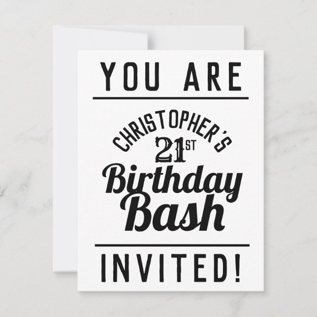 21st Birthday Party Invitation (Front)