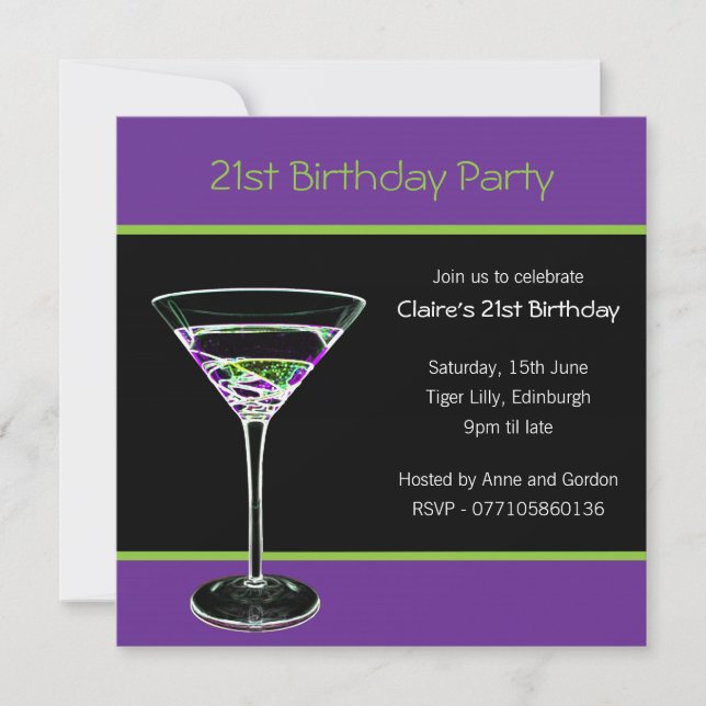 21st Birthday Party Invitation (Front)