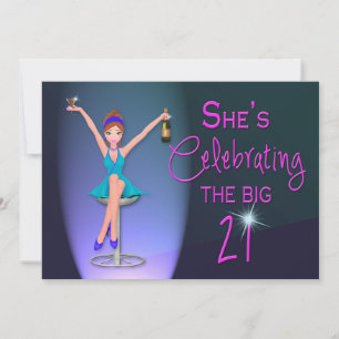 21ST Birthday Party Invitation -  Flirty and Sassy