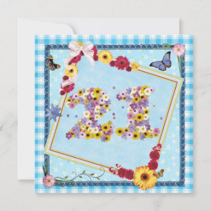 21st Birthday party Invitation flowers,butterflies