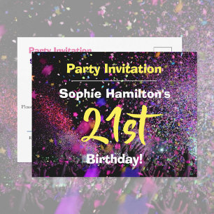 21st Birthday Party Invitation Postcard